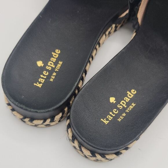 Kate Spade New York Women's Zahara Black Leather Ruffle Slide Sandal - Picture 8 of 10